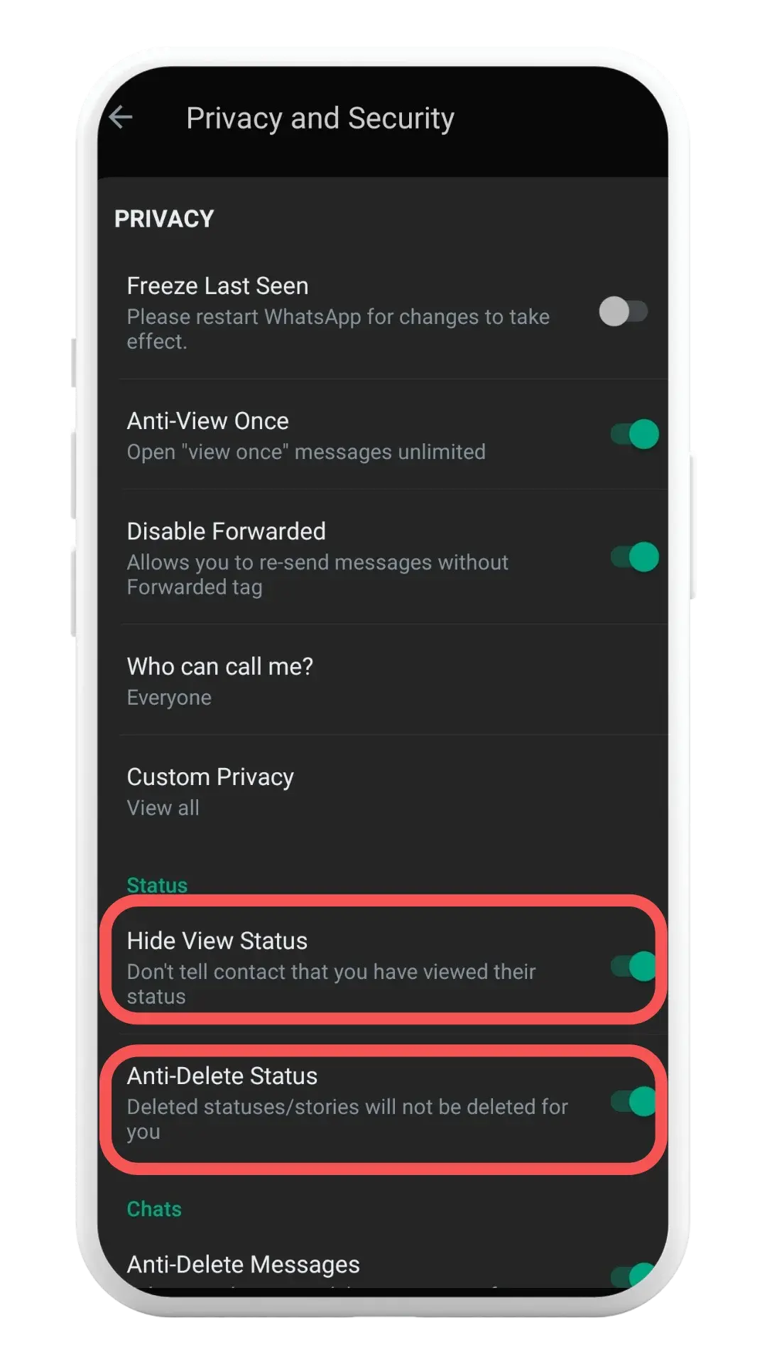 Status Features
